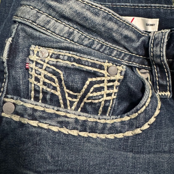 Maurice’s Vigoss Sequin Skinny Jeans Arrow Stitch NWOT pocket sequins size 12 - Picture 2 of 13